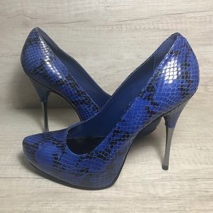 Aldo, Blue & Black Snakeskin Stilettos